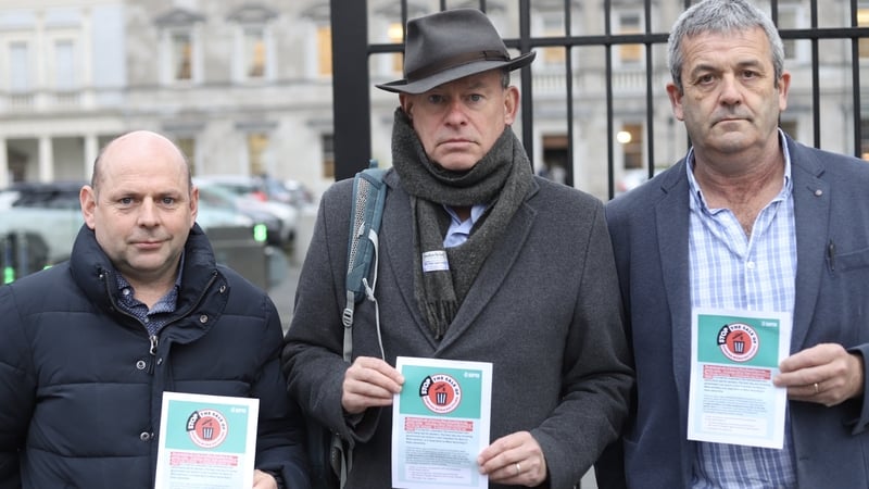 L-R: Ray Carroll - Bord na Móna Recycling worker, Adrian Kane - SIPTU Divisional Organiser and Mick Gleeson - Bord na Móna Recycling worker