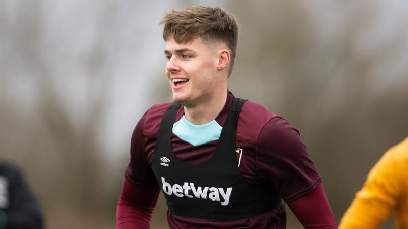 Evan Ferguson in West Ham training ahead of the clash against Brentford