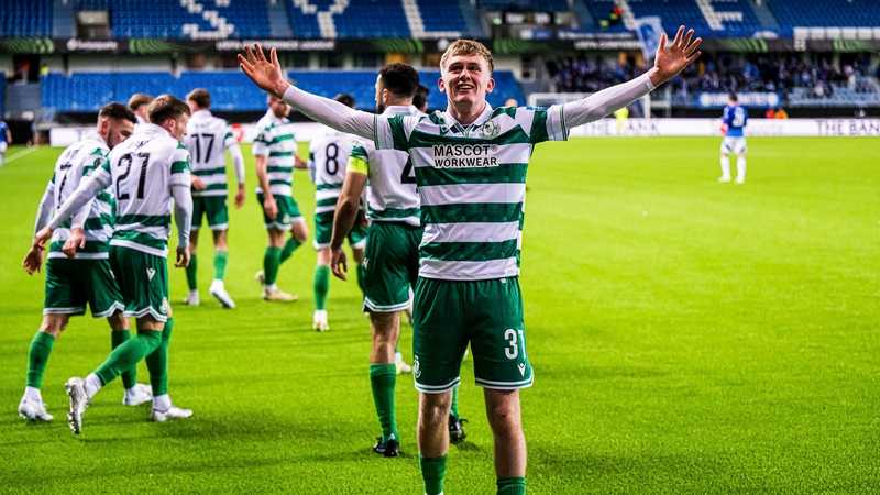 Michael Noonan celebrates scoring a famous goal on his debut