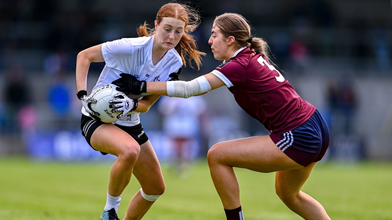 Alannah Prizeman of Kildare in action against Maryanne Jordan of Galway