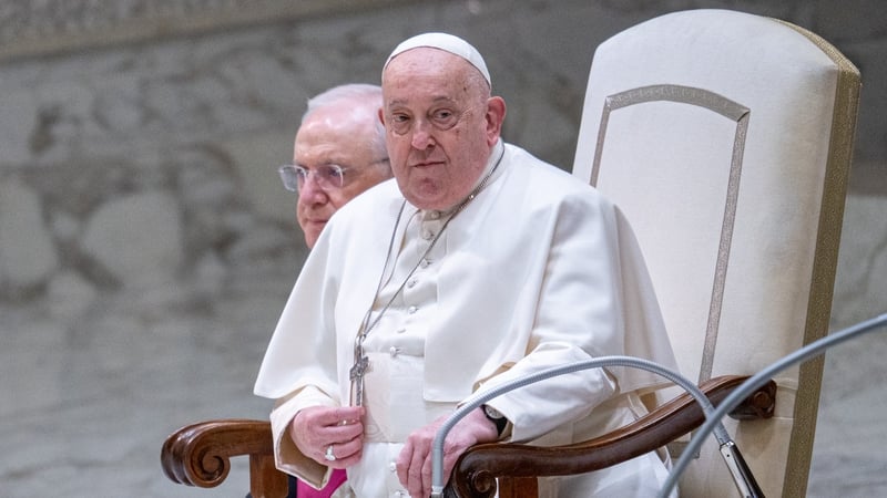 Pope Francis pictured during his weekly audience on Wednesday