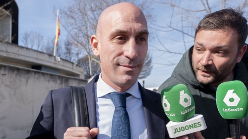 Luis Rubiales leaving court today