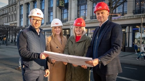 Daniel Bourke, Senior Project Manager at Cumming Group, Emma O'Shiel, Project and Programme Manager for Whitbread in Ireland, Danielle Gillespie, Senior Design Manager at Gilbert-Ash and Sean Doran, Project Director at Gilbert-Ash