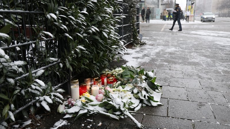 Candles and flowers at the site of Thursday's car attack