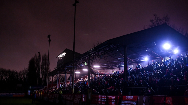 Tolka Park was shrouded in darkness folllowing the half-time power cut