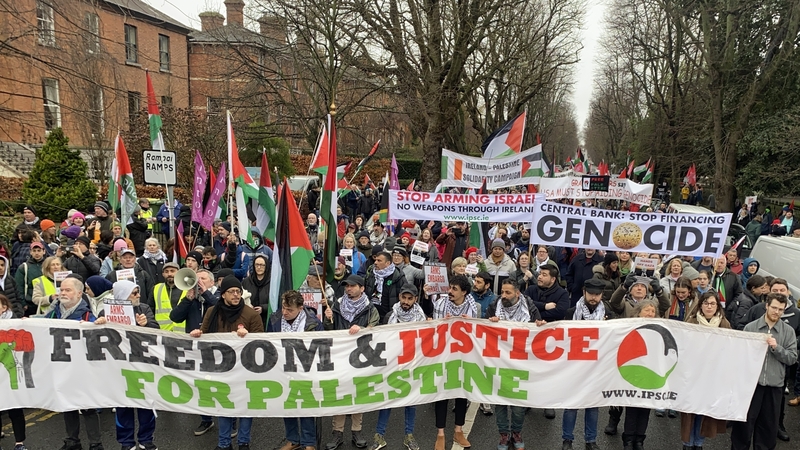 Around 1,000 pro-Palestinian protestors took part in the march