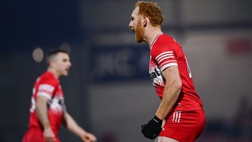 Derry's Conor Glass after kicking a point for Derry in their second-half comeback