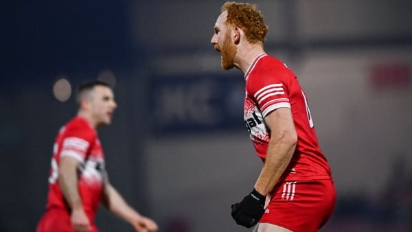 Derry's Conor Glass after kicking a point for Derry in their second-half comeback