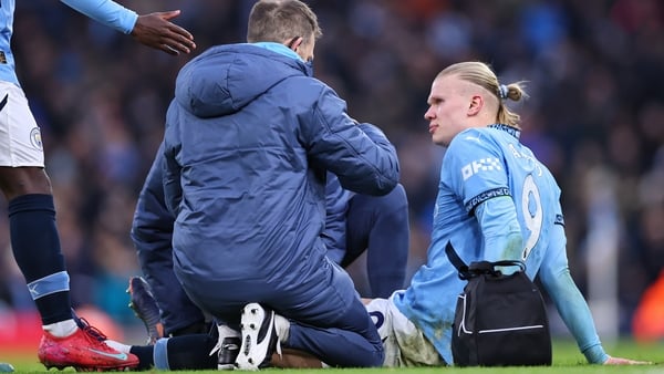 Erling Haaland was substituted after picking up a knock