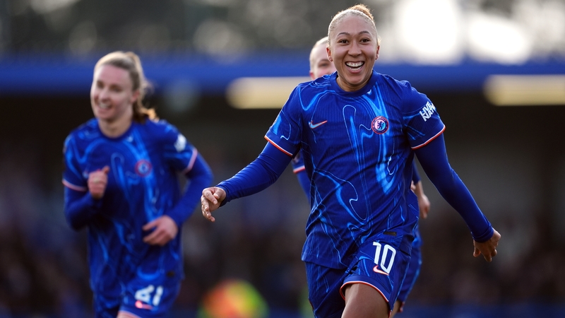 Lauren James (centre) celebrates scoring Chelsea's late winner