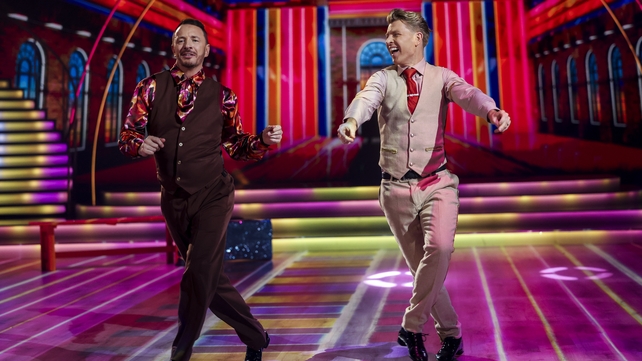 Comedian Gearóid Farrelly with his partner Stephen Vincent