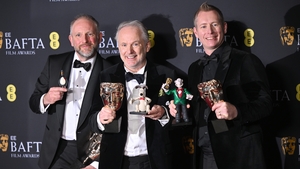 <p>Richard Beek, Nick Park and Merlin Crossingham</p>