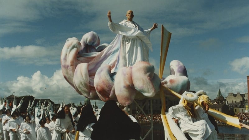 Thom McGinty at the Macnas parade during the Galway Arts Festival in 1993. Photo: Macnas Archive/University of Galway Library