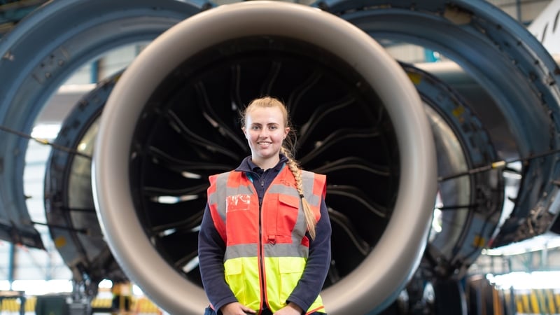 Casey O'Hanlon, aircraft engineer for Aer Lingus. Casey successfully completed Aer Lingus' Aircraft Engineer Apprenticeship Programme.