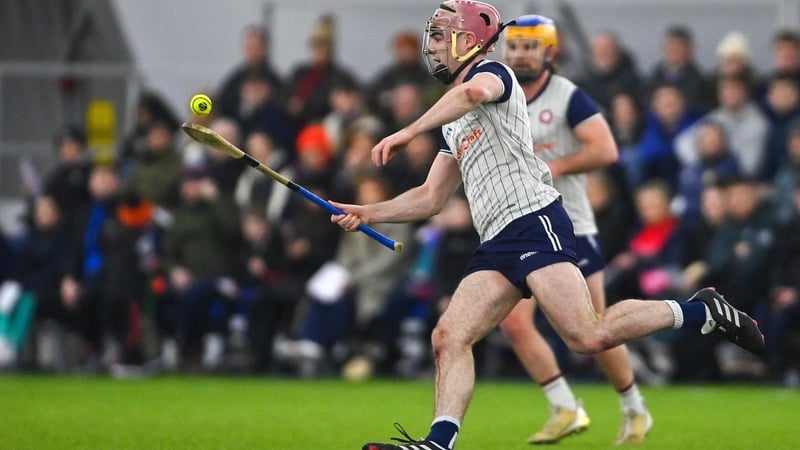 New York's Colin O'Brien in action during the 2024 Connacht Hurling League Cup final against Mayo