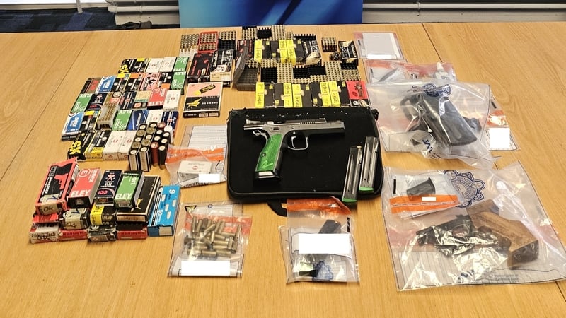 The firearms and ammunition are subject to forensic and ballistic examination (image via garda press)