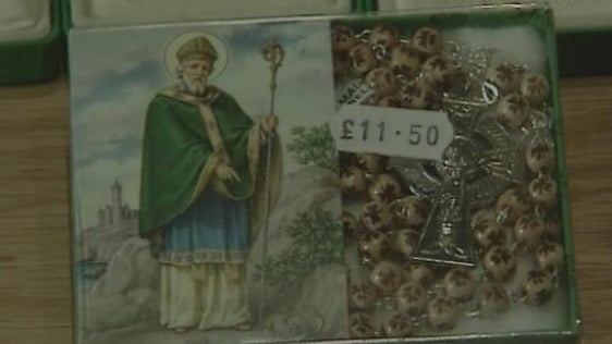 Souvenir Rosary Beads on sale at St Patrick's Cathedral in Dublin (1995)