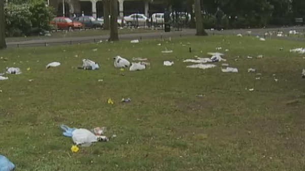 Cleaning up after St Patrick's Day, 2000