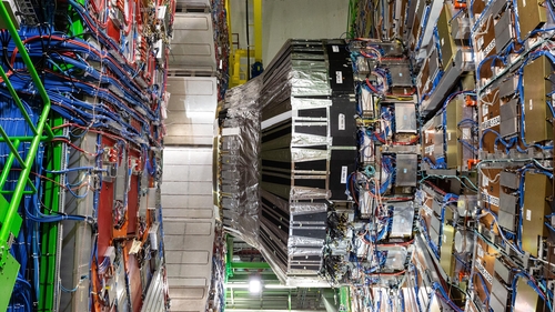 A part of the 14.000 tone CMS detector is seen during the Open Days at the CERN particle physics research facility in 2019. Photo: Getty Images