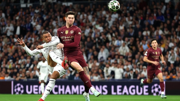 Kylian Mbappe lobs home the opener