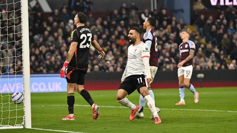 Mohamed Salah celebrates scoring his team's first goal