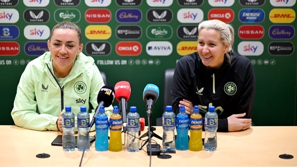 Republic of Ireland captain Katie McCabe with head coach Carla Ward