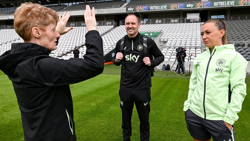 (L to R): Eileen Gleeson, Colin Healy and Katie McCabe