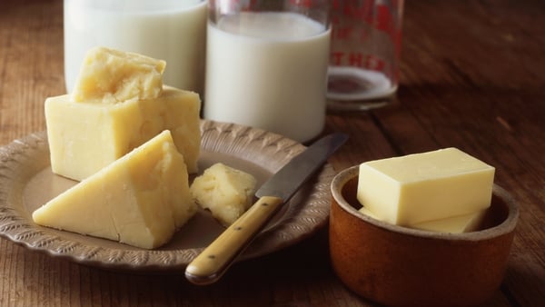 The price of two litres of full fat milk is up 18c while the price of a pound of butter is up 55 cent