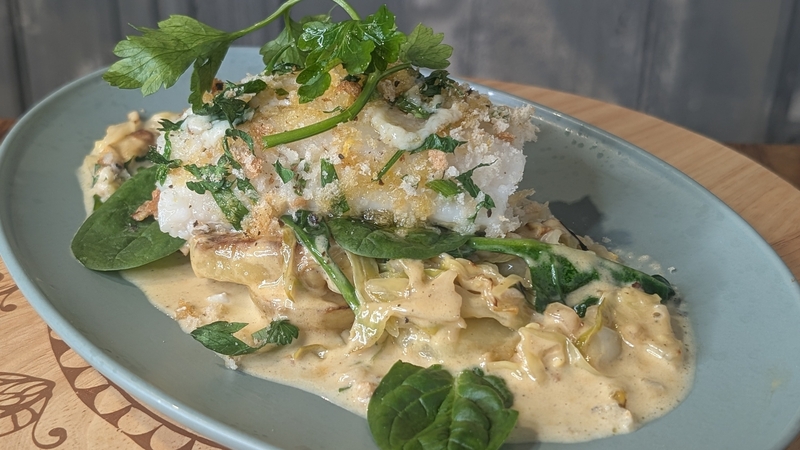 Kevin Dundon's roasted breaded cod, creamy sauteed potatoes: Today