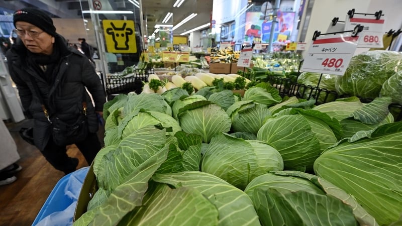 The price of cabbage in Japan has soared by 130%, today's inflation figures show