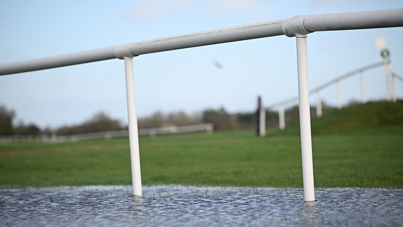 Parts of the Punchestown course are waterlogged after heavy rainfall.