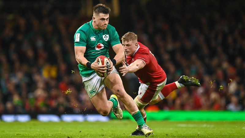 Ireland's Dan Sheehan evades the tackle of Jac Morgan during the 2023 Six Nations clash at the Principality Stadium