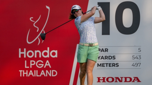 Leona Maguire teeing off on the 10th during Saturday's third round