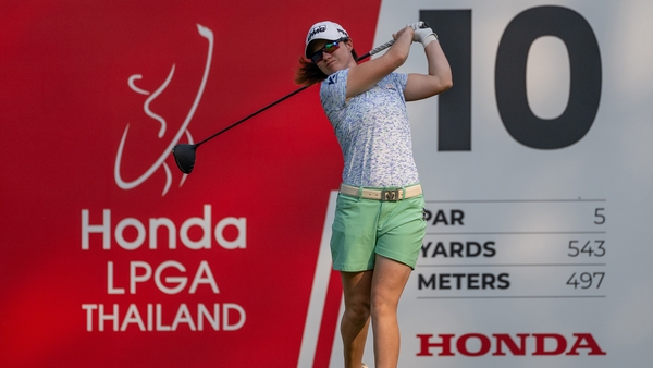 Leona Maguire teeing off on the 10th during Saturday's third round