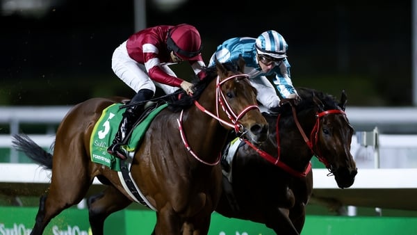 Forever Young's (near side) stamina won the day in the feature
