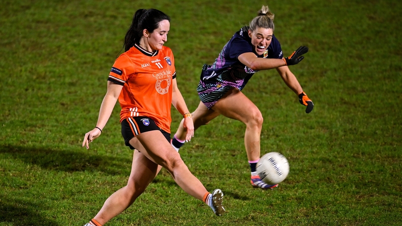 Moya Feehan of Armagh in action against Danielle Caldwell of Mayo