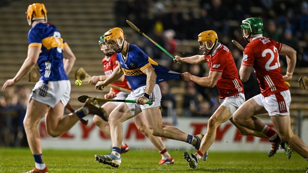 Jake Morris of Tipperary has his jersey pulled by Micheál Mullins during Saturday's clash at Semple Stadium