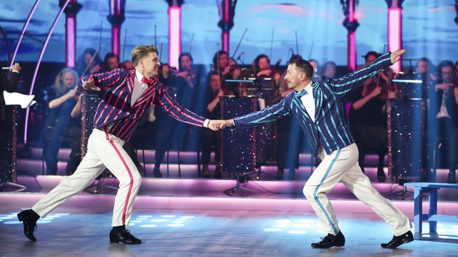 Comedian Gearóid Farrelly with his partner Stephen Vincent