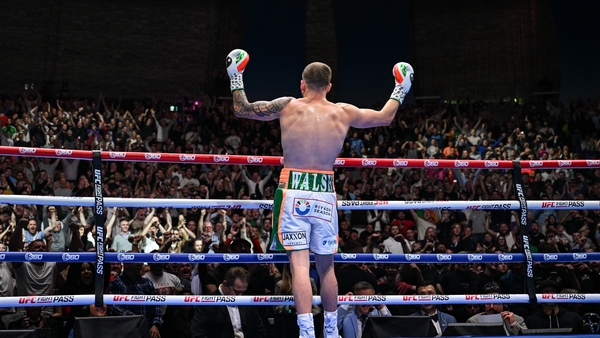 Callum Walsh salutes the 3Arena crowd after his victory over Przemyslaw Runowski
