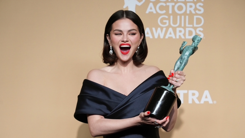 Selena Gomez, winner of Outstanding Performance by an Ensemble in a Comedy Series for "Only Murders in the Building. Photo credit: Jeff Kravitz/FilmMagic