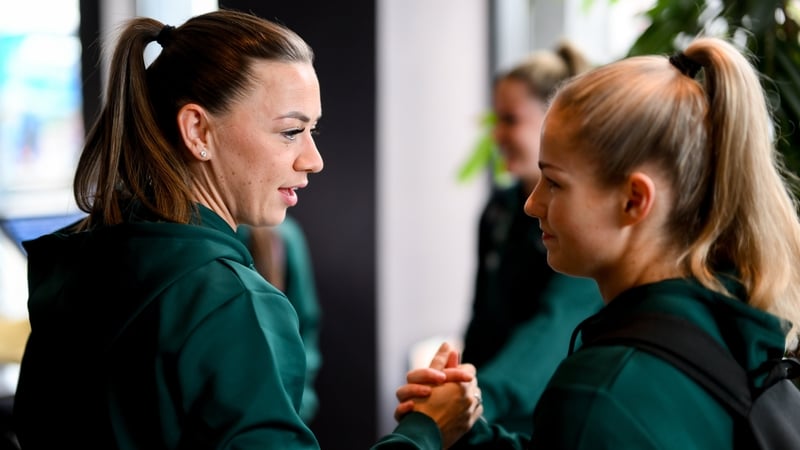 Katie McCabe, left, and and Tara O'Hanlon in 2023