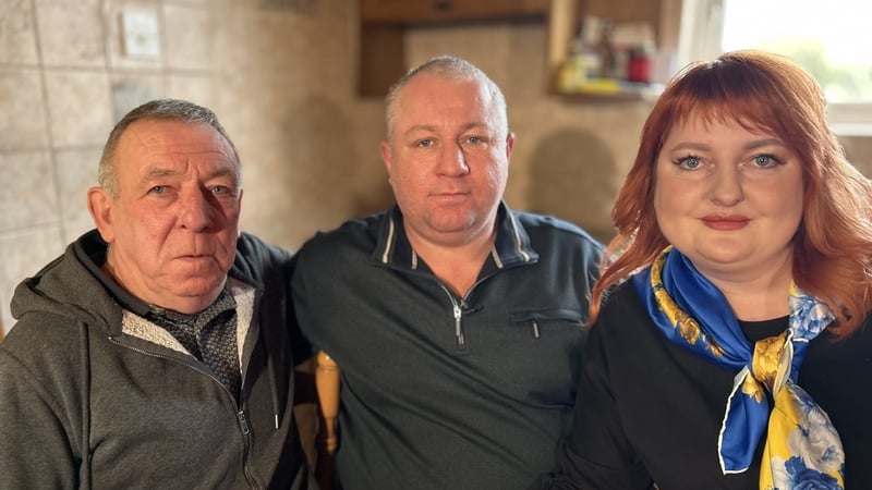 John Connors (L) has shared his home with Andriy and Yulia since they fled Mariupol