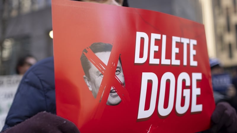 Federal workers speak out against ﻿US President Donald Trump and Elon Musk, who is leading the Department of Government Efficiency (DOGE)