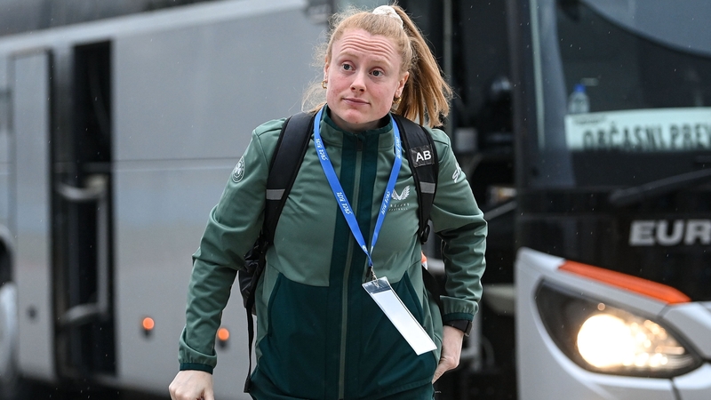 Amber Barrett starts up front for Ireland