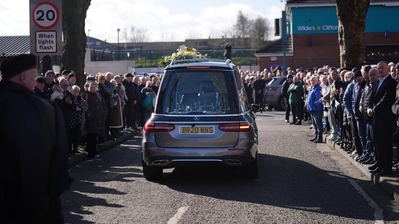 Large crowds turned out for the funeral of Brendan 'Bik' McFarlane in Belfast