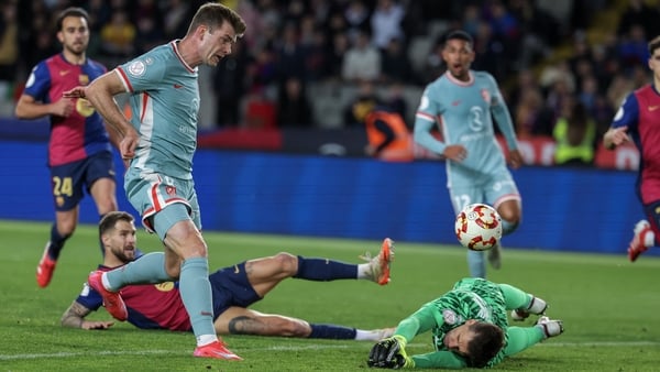 Barcelona goalkeeper Wojciech Szczesny got a hand to Alexander Sorloth's close-range shot but couldn't prevent a late equaliser in the 4-4 draw with Atletico Madrid