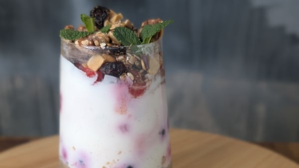 Trisha's overnight breakfast (cheesecake style) and homemade granola: Today