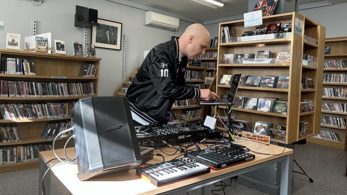 Dj-ing at the library
