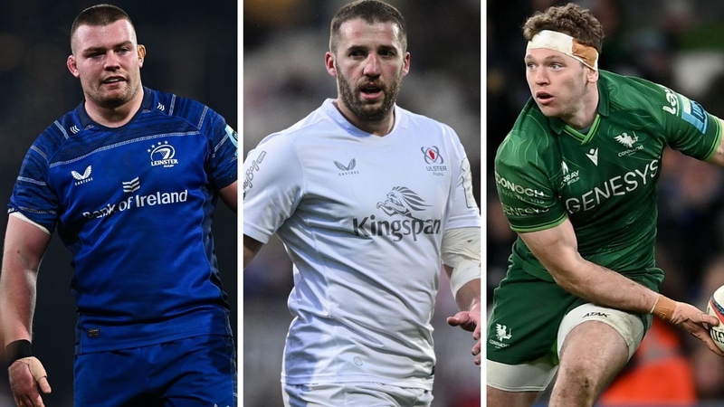 Leinster's Jack Boyle, Ulster's Stuart McCloskey and Connacht's Cathal Forde