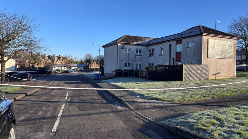 Police cordoned off the scene in Dungannon